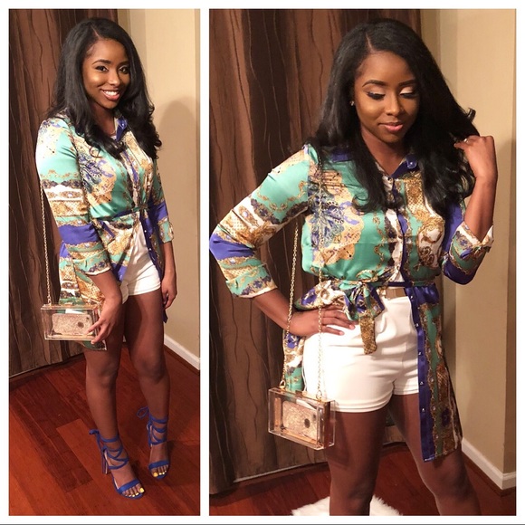 🚨1 left! 🚨 Rhoyal Printed Scarf Dress - Picture 2 of 6